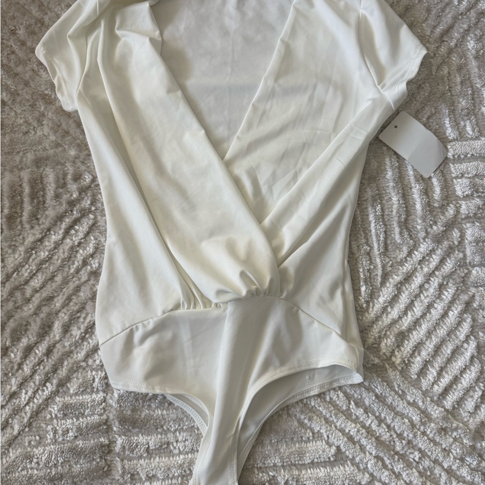 Elegant White Women's Bodysuit Top
